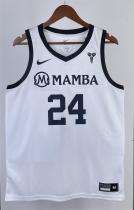 NBA Men Los Angeles Lakers MAMBA White #24 BRYANT Jersey High Quality Name and Number Print