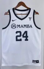 NBA Men Los Angeles Lakers MAMBA White #24 BRYANT Jersey High Quality Name and Number Print