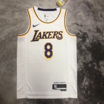 NBA Men Season 2023 Los Angeles Lakers White #8 BRYANT Jersey High Quality Name and Number Print