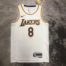 NBA Men Season 2023 Los Angeles Lakers White #8 BRYANT Jersey High Quality Name and Number Print