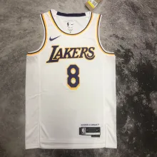 NBA Men Season 2023 Los Angeles Lakers White #8 BRYANT Jersey High Quality Name and Number Print