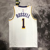 NBA Men Season 2023 Los Angeles Lakers White #1 RUSSELL Jersey High Quality Name and Number Print