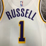 NBA Men Season 2023 Los Angeles Lakers White #1 RUSSELL Jersey High Quality Name and Number Print