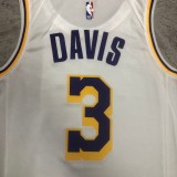 NBA Men Season 2023 Los Angeles Lakers White #3 DAVIS Jersey High Quality Name and Number Print