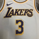 NBA Men Season 2023 Los Angeles Lakers White #3 DAVIS Jersey High Quality Name and Number Print