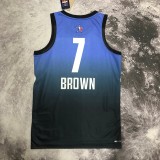 NBA Men Season 2023 Boston Celtics All Star Blue #7 BROWN Jersey High Quality Name and Number Print
