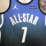 NBA Men Season 2023 Boston Celtics All Star Blue #7 BROWN Jersey High Quality Name and Number Print