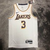 NBA Men Season 2023 Los Angeles Lakers White #3 DAVIS Jersey High Quality Name and Number Print