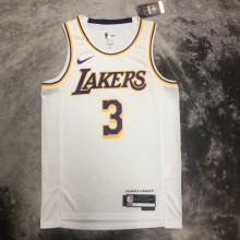NBA Men Season 2023 Los Angeles Lakers White #3 DAVIS Jersey High Quality Name and Number Print