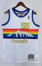 NBA Men Season 91-92 Denver Nuggets White #55 MUTOMBO Jersey High Quality Name and Number Print