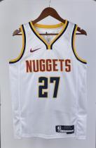 NBA Men Season 2023 Denver Nuggets White #27 MURRAY Jersey High Quality Name and Number Print