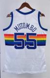 NBA Men Season 91-92 Denver Nuggets White #55 MUTOMBO Jersey High Quality Name and Number Print