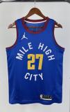 NBA Men Season 2021 Denver Nuggets Blue with Jordan Logo #27 MURRAY Jersey High Quality Name and Number Print