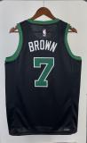 NBA Men Season 2023 Boston Celtics Black with Jordan Logo #7 BROWN Jersey High Quality Name and Number Print