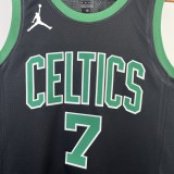 NBA Men Season 2023 Boston Celtics Black with Jordan Logo #7 BROWN Jersey High Quality Name and Number Print