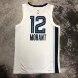 NBA Season 2023 Memphis Grizzlies White #12 MORANT Jersey High Quality Name and Number Print