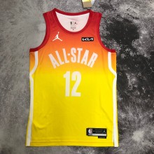 NBA Season 2023 Memphis Grizzlies Yellow All Star #12 MORANT Jersey High Quality Name and Number Print