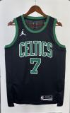 NBA Men Season 2023 Boston Celtics Black with Jordan Logo #7 BROWN Jersey High Quality Name and Number Print