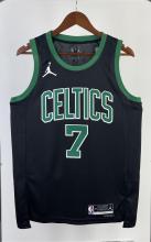 NBA Men Season 2023 Boston Celtics Black with Jordan Logo #7 BROWN Jersey High Quality Name and Number Print
