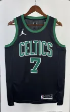 NBA Men Season 2023 Boston Celtics Black with Jordan Logo #7 BROWN Jersey High Quality Name and Number Print