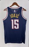 NBA Men Season 2023 Denver Nuggets Dark Blue #15 JOKIC Jersey High Quality Name and Number Print