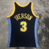NBA Men Season 06-07 Denver Nuggets Dark Blue #3 IVERSON Jersey High Quality Name and Number Print