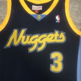 NBA Men Season 06-07 Denver Nuggets Dark Blue #3 IVERSON Jersey High Quality Name and Number Print