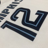 NBA Season 2023 Memphis Grizzlies White #12 MORANT Jersey High Quality Name and Number Print
