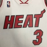 NBA Men Season 05-06 Miami Heat White #3 WADE Jersey High Quality Name and Number Print
