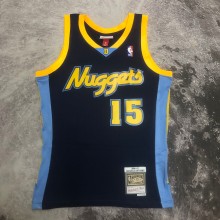 NBA Men Season 06-07 Denver Nuggets Dark Blue #15 ANTHONY Jersey High Quality Name and Number Print