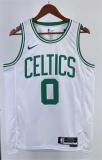 NBA Men Season 2023 Boston Celtics White #0 TATUM Jersey High Quality Name and Number Print
