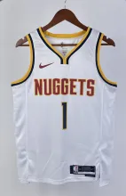 NBA Men Season 2023 Denver Nuggets White #1 PORTER JR. Jersey High Quality Name and Number Print