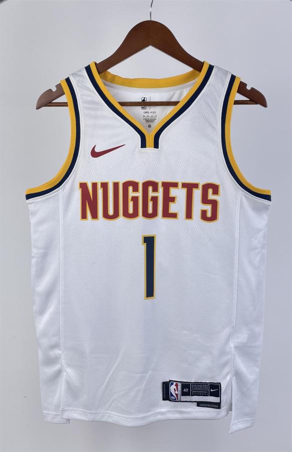 NBA Men Season 2023 Denver Nuggets White #1 PORTER JR. Jersey High Quality Name and Number Print