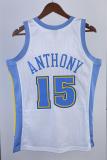 NBA Men Season 06-07 Denver Nuggets White #15 ANTHONY Jersey High Quality Name and Number Print