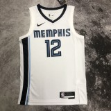 NBA Season 2023 Memphis Grizzlies White #12 MORANT Jersey High Quality Name and Number Print