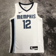 NBA Season 2023 Memphis Grizzlies White #12 MORANT Jersey High Quality Name and Number Print