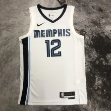 NBA Season 2023 Memphis Grizzlies White #12 MORANT Jersey High Quality Name and Number Print