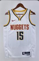 NBA Men Season 2023 Denver Nuggets White #15 JOKIC Jersey High Quality Name and Number Print