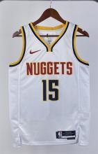 NBA Men Season 2023 Denver Nuggets White #15 JOKIC Jersey High Quality Name and Number Print
