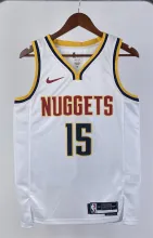 NBA Men Season 2023 Denver Nuggets White #15 JOKIC Jersey High Quality Name and Number Print
