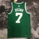 NBA Men Season 2023 Boston Celtics Green #7 BROWN Jersey High Quality Name and Number Print