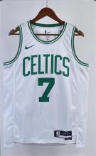 NBA Men Season 2023 Boston Celtics White #7 BROWN Jersey High Quality Name and Number Print
