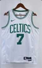 NBA Men Season 2023 Boston Celtics White #7 BROWN Jersey High Quality Name and Number Print