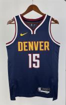 NBA Men Season 2023 Denver Nuggets Dark Blue #15 JOKIC Jersey High Quality Name and Number Print