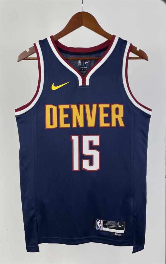 NBA Men Season 2023 Denver Nuggets Dark Blue #15 JOKIC Jersey High Quality Name and Number Print