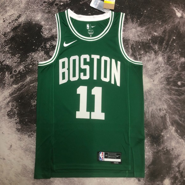 NBA Men Season 2023 Boston Celtics Green #11 IRVING Jersey High Quality Name and Number Print