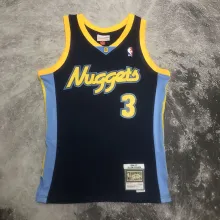 NBA Men Season 06-07 Denver Nuggets Dark Blue #3 IVERSON Jersey High Quality Name and Number Print