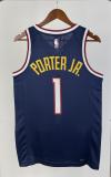 NBA Men Season 2023 Denver Nuggets Dark Blue #1 PORTER JR. Jersey High Quality Name and Number Print