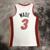 NBA Men Season 05-06 Miami Heat White #3 WADE Jersey High Quality Name and Number Print