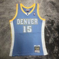 NBA Men Season 03-04 Denver Nuggets Blue #15 ANTHONY Jersey High Quality Name and Number Print